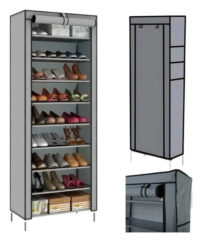 👢 Adiós al Desorden: Zapatera de Tela gris 🧺 9 Niveles, 27 Pares